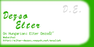 dezso elter business card